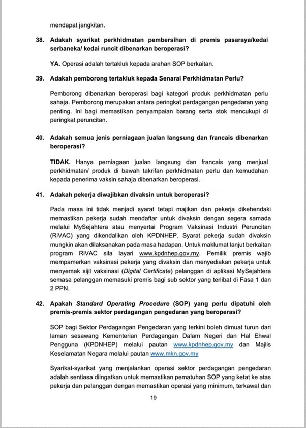 KPDNHEP Perincian Operasi Sektor Perniagaan Dibenarkan