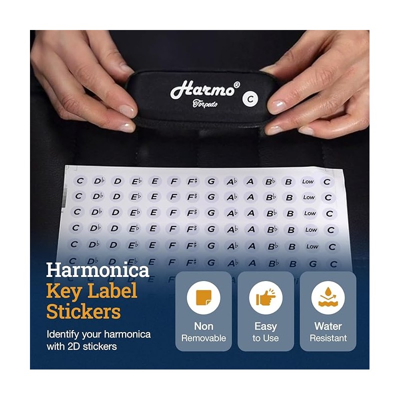 Harmo Harmonica 2D Key Label Stickers 137 Harmo Diatonic Harmonicas