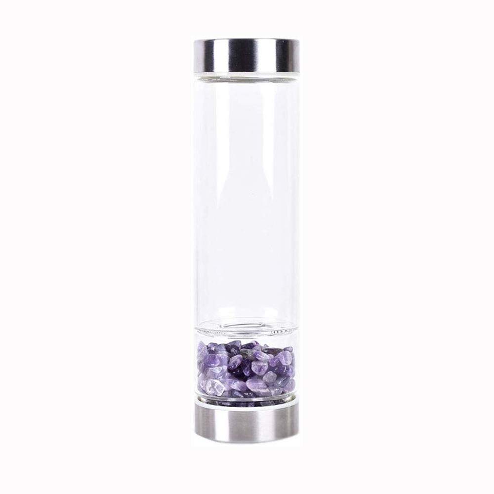 Crystal water bottle Steel small stone 55ml Crystal Water Bottle Gem