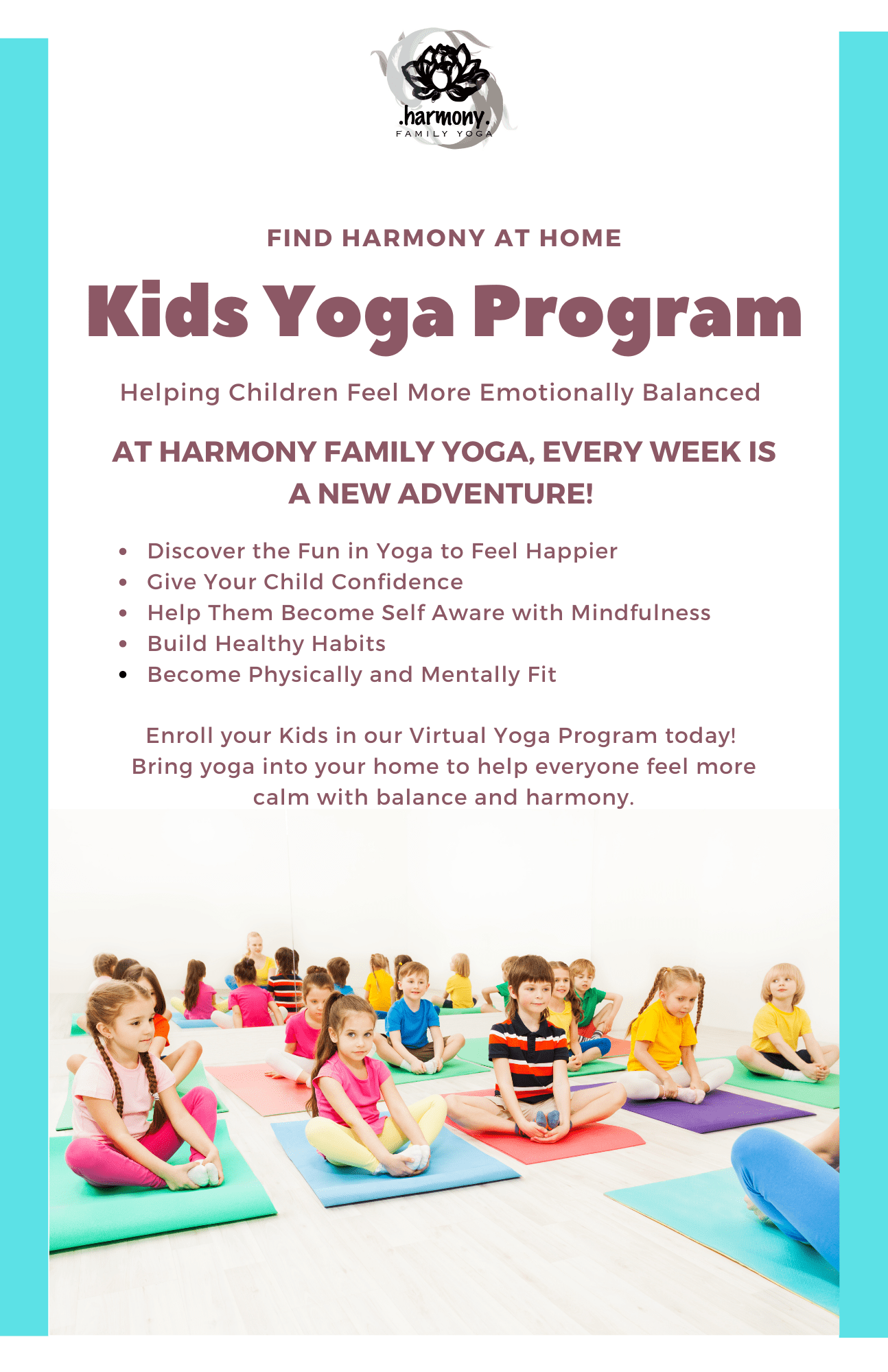 Children's Yoga Program Harmony Family Yoga Modern Yoga Studio