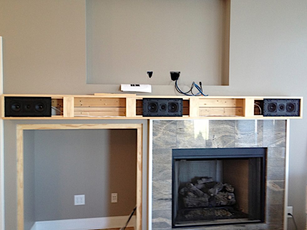 Speakers in the Mantel Asheville Audio Visual Lighting And Media