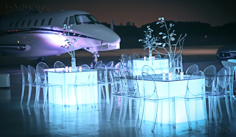 Acrylic Led tables 60"x60" Harmony Rental