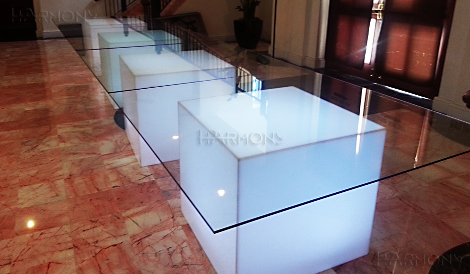 Acrylic Led tables 60"x60" Harmony Rental
