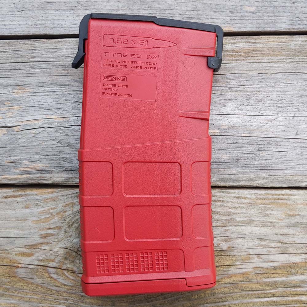 Magpul PMAG 20 LR/SR GEN M3 for AR10 (7.62/.308) Ruby Red Cerakote Harms Arms Supply