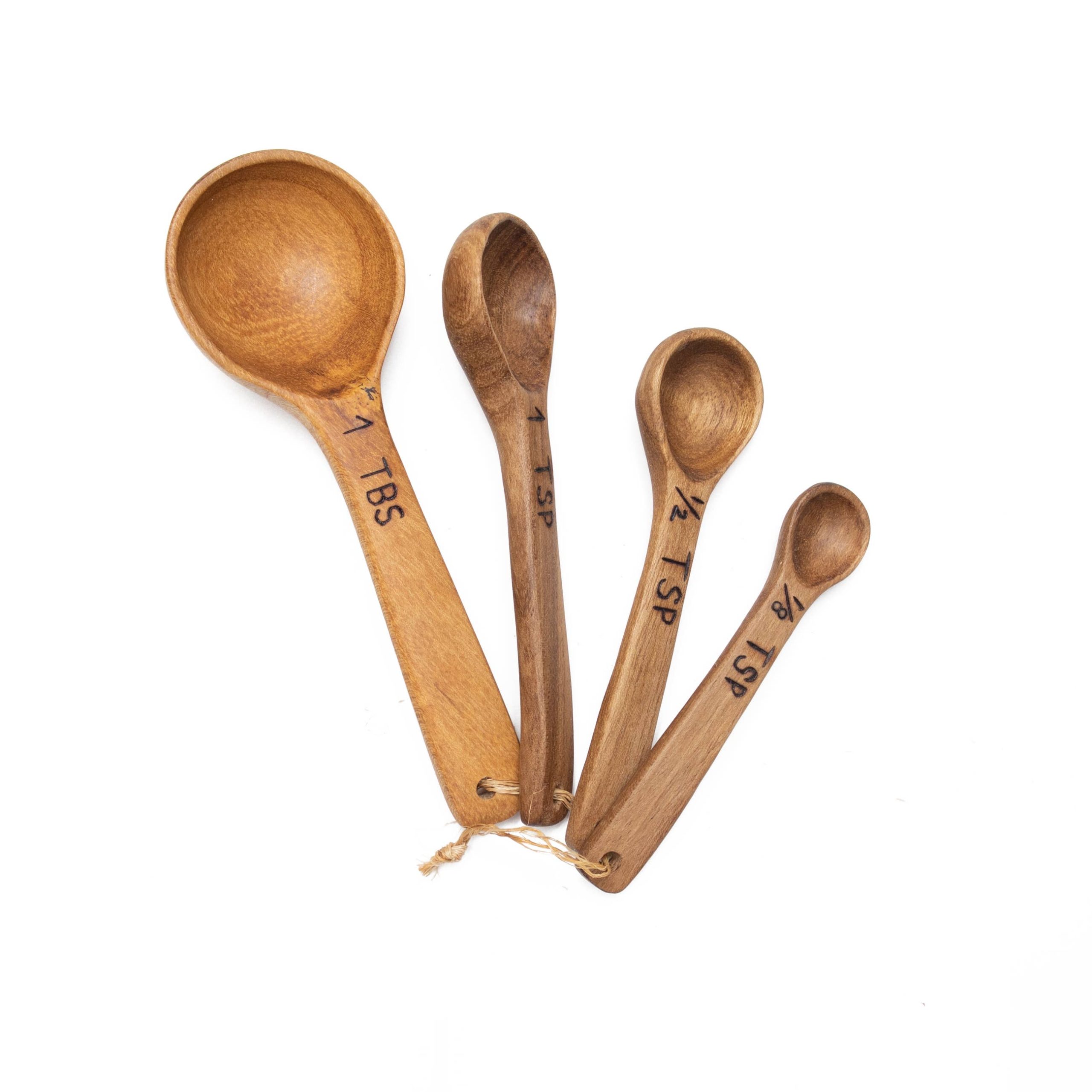 Hand Carved Wood Measuring Spoon Set Harper + Hudson