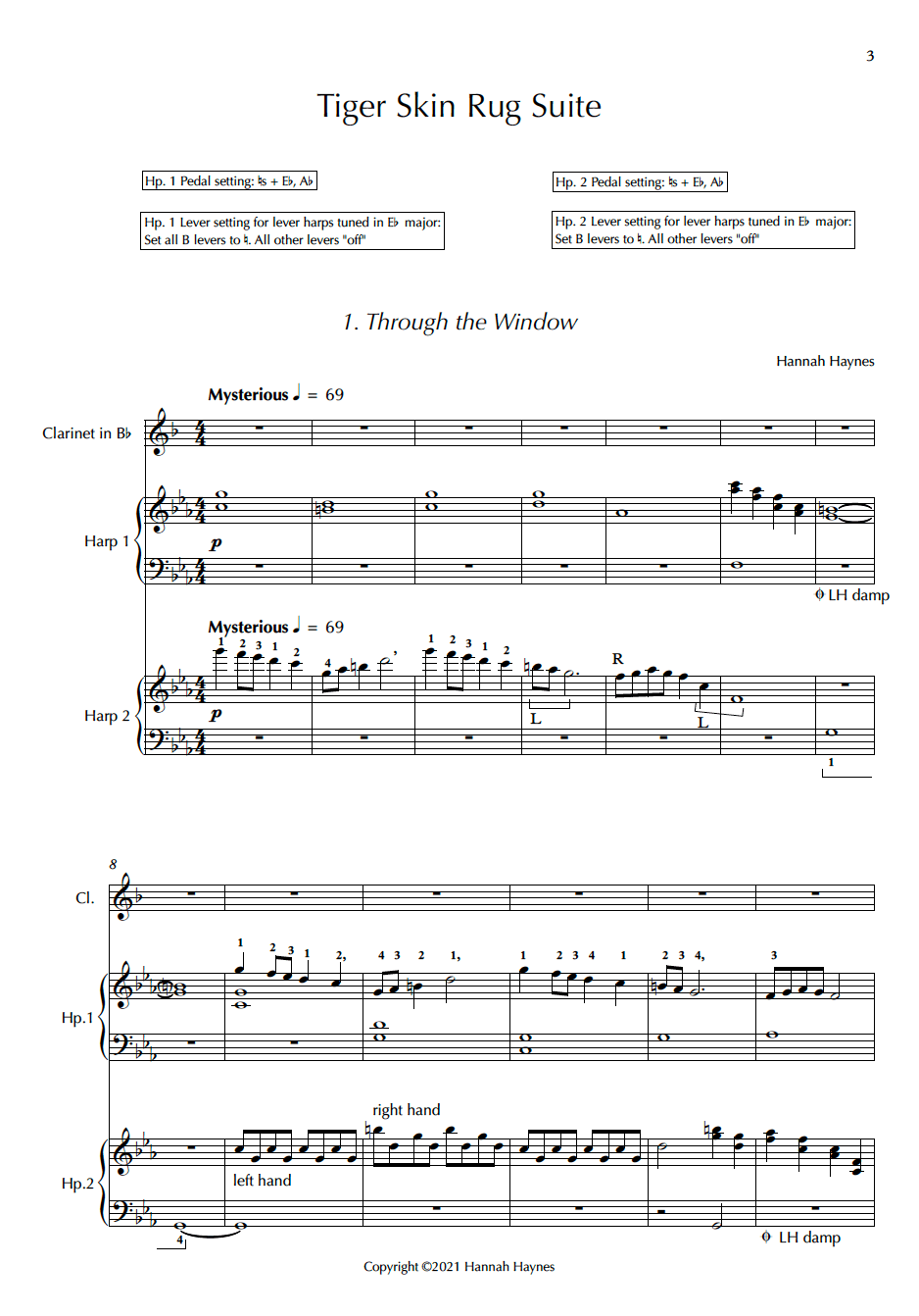 Tiger Skin Rug Suite Harp Column Music