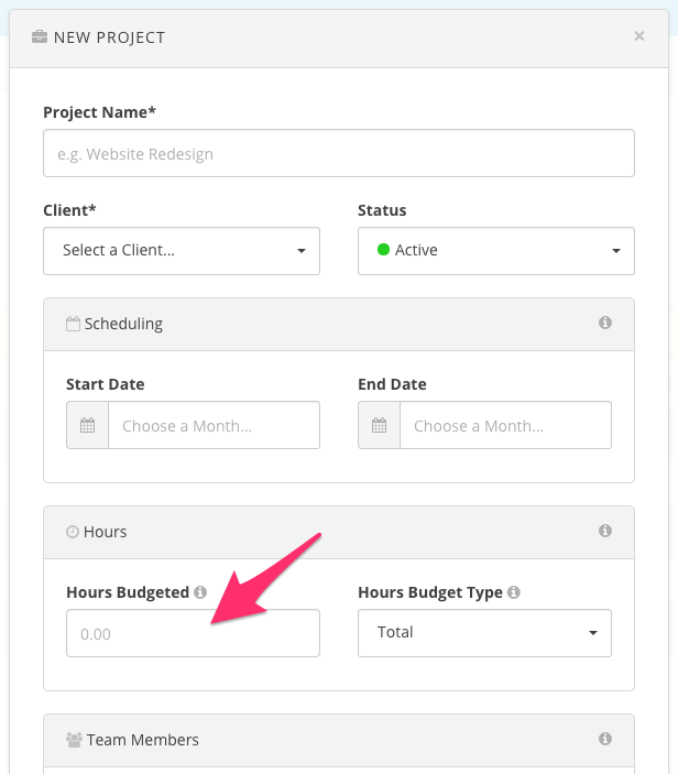 How do I budget hours for a project?