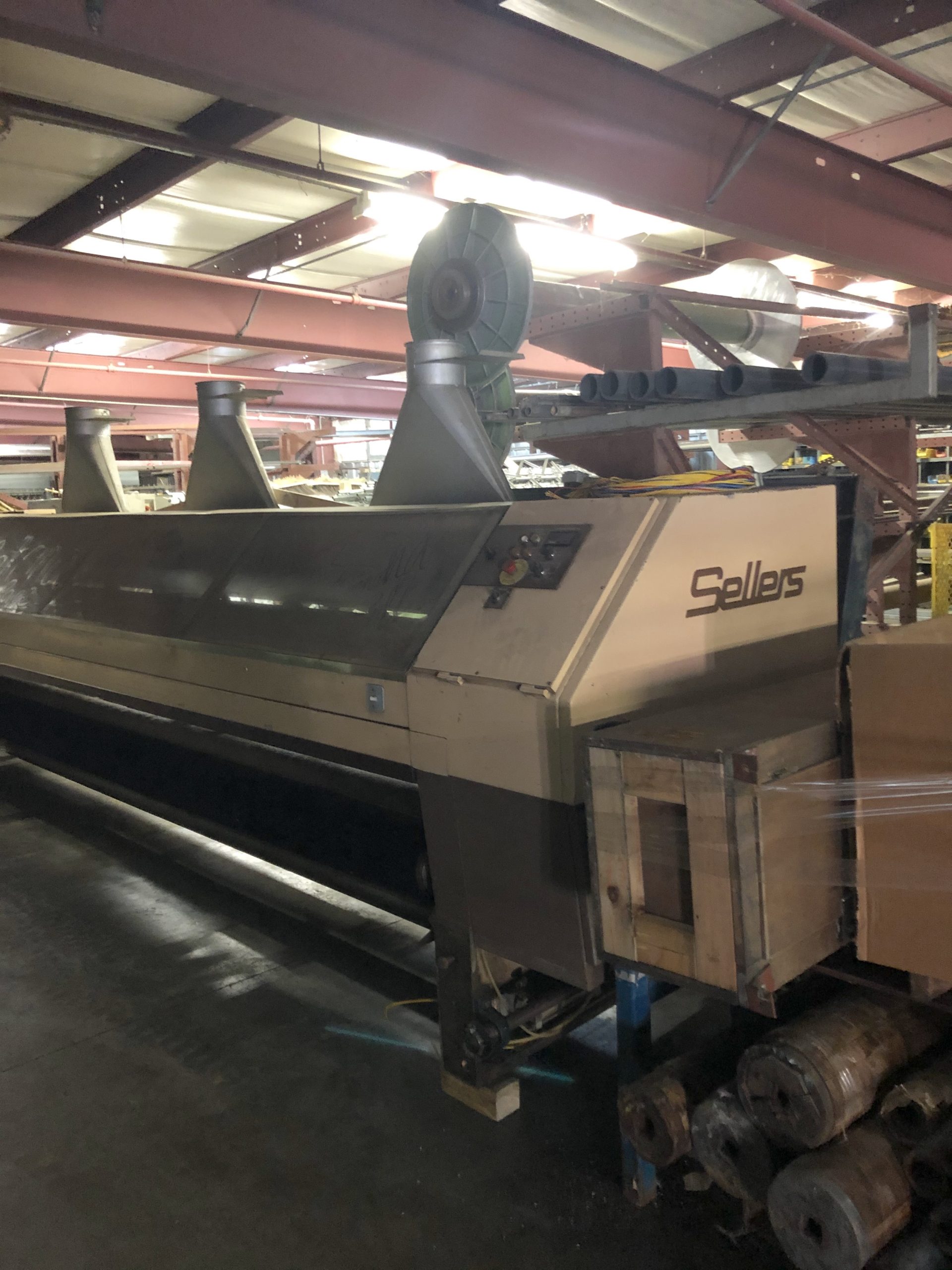 4 head, 4.8 meter Sellers Horizon shearing machine. WS2369 Harrell