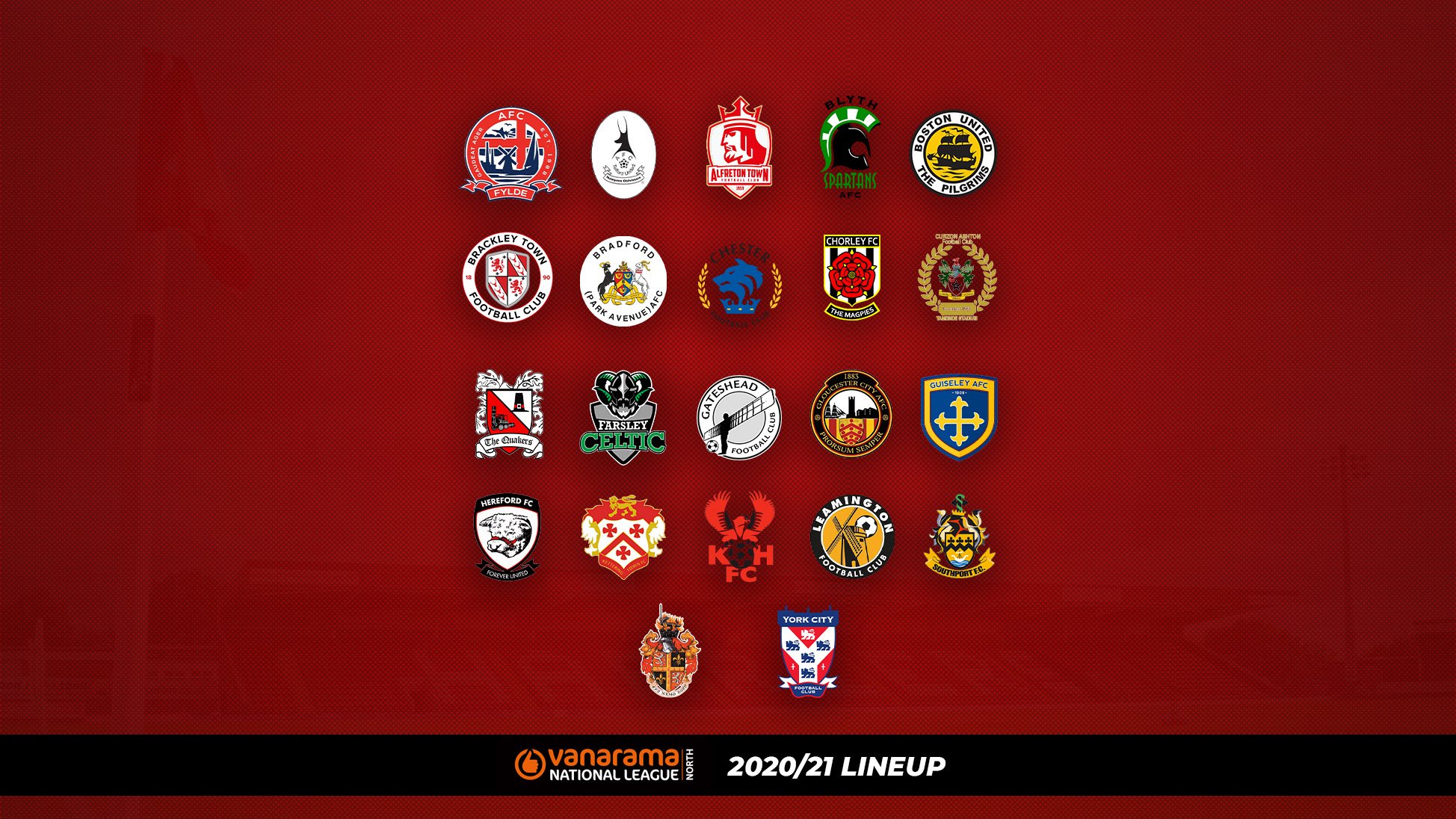 National League North 2020/21 lineup Official Website of the Harriers