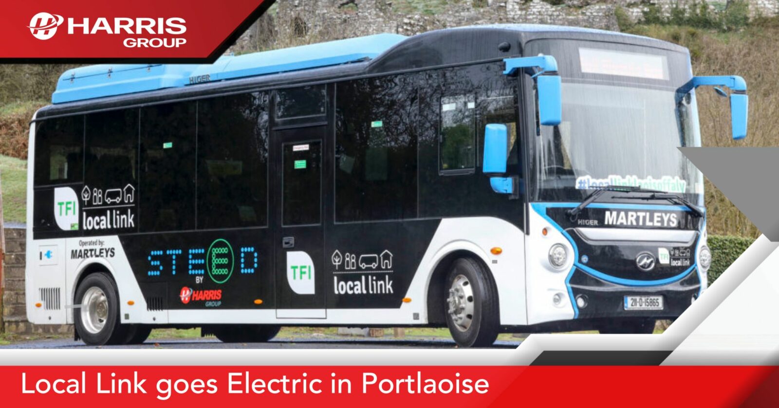 Ireland's first electric bus, the Higer STEED enters operation Harris