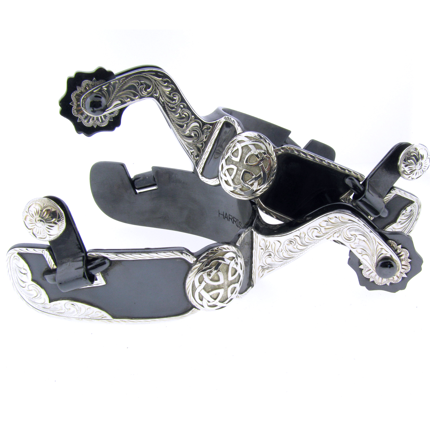 “AZ” Custom English Spurs Harris Leather & Silverworks Legendary