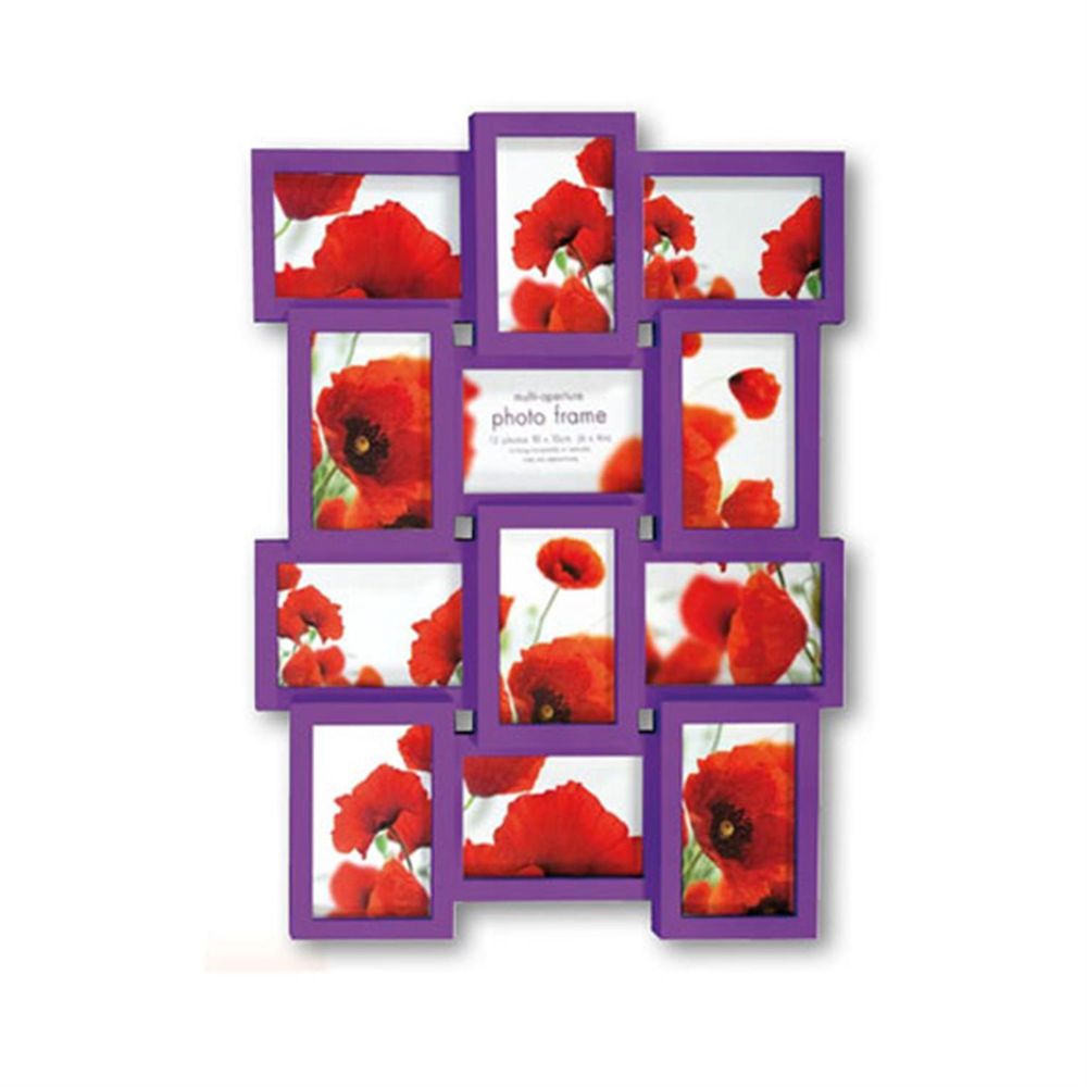 Extra Large Multi Aperture Purple Photo Frame for 12 6x4 Photos