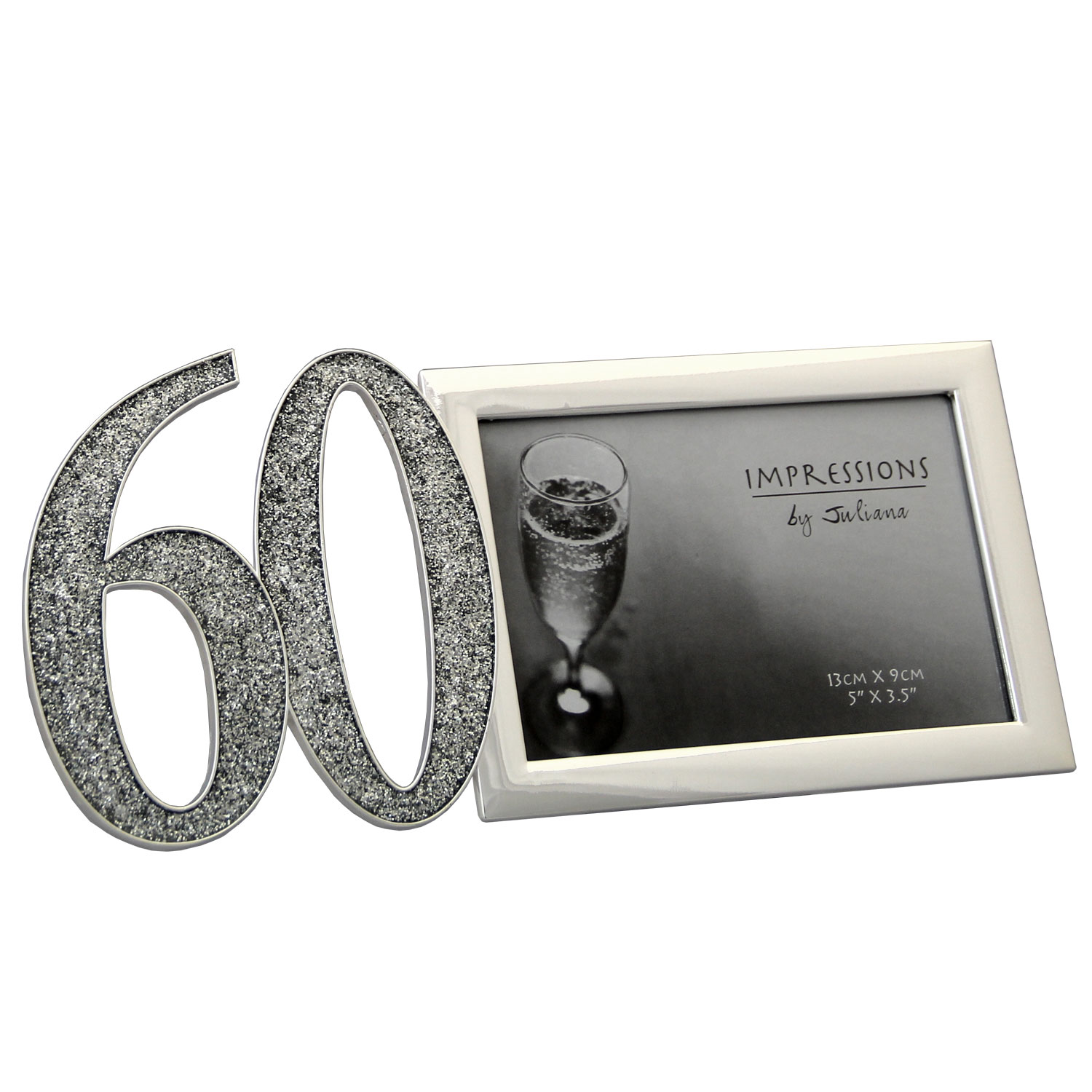 Impressions 60th Birthday Glitter 5x3.5 Photo Frame Photo Frames