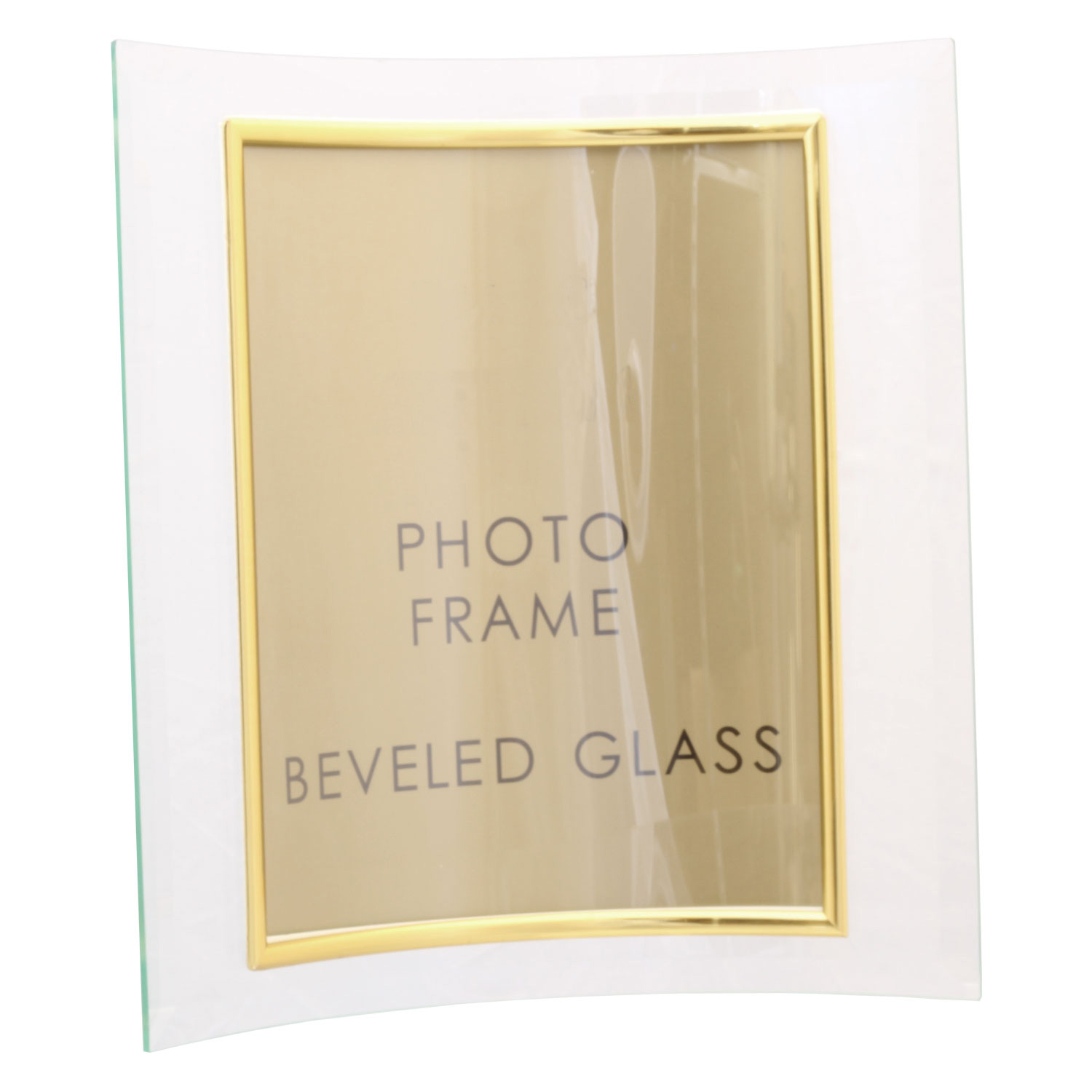 Sixtrees Curved Bevelled Glass Gold 6x4 Photo Frame Vertical Photo