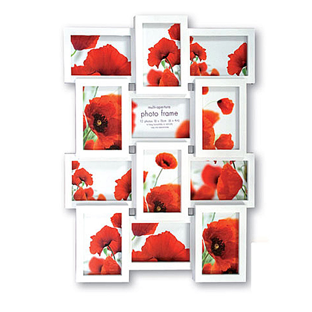Extra Large Multi Aperture White Photo Frame for 12 6x4 Photos Photo