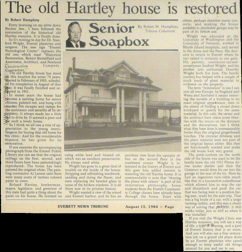 Everett News Tribune Article about Hartley Mansion Restoration The Historic Hartley Mansion
