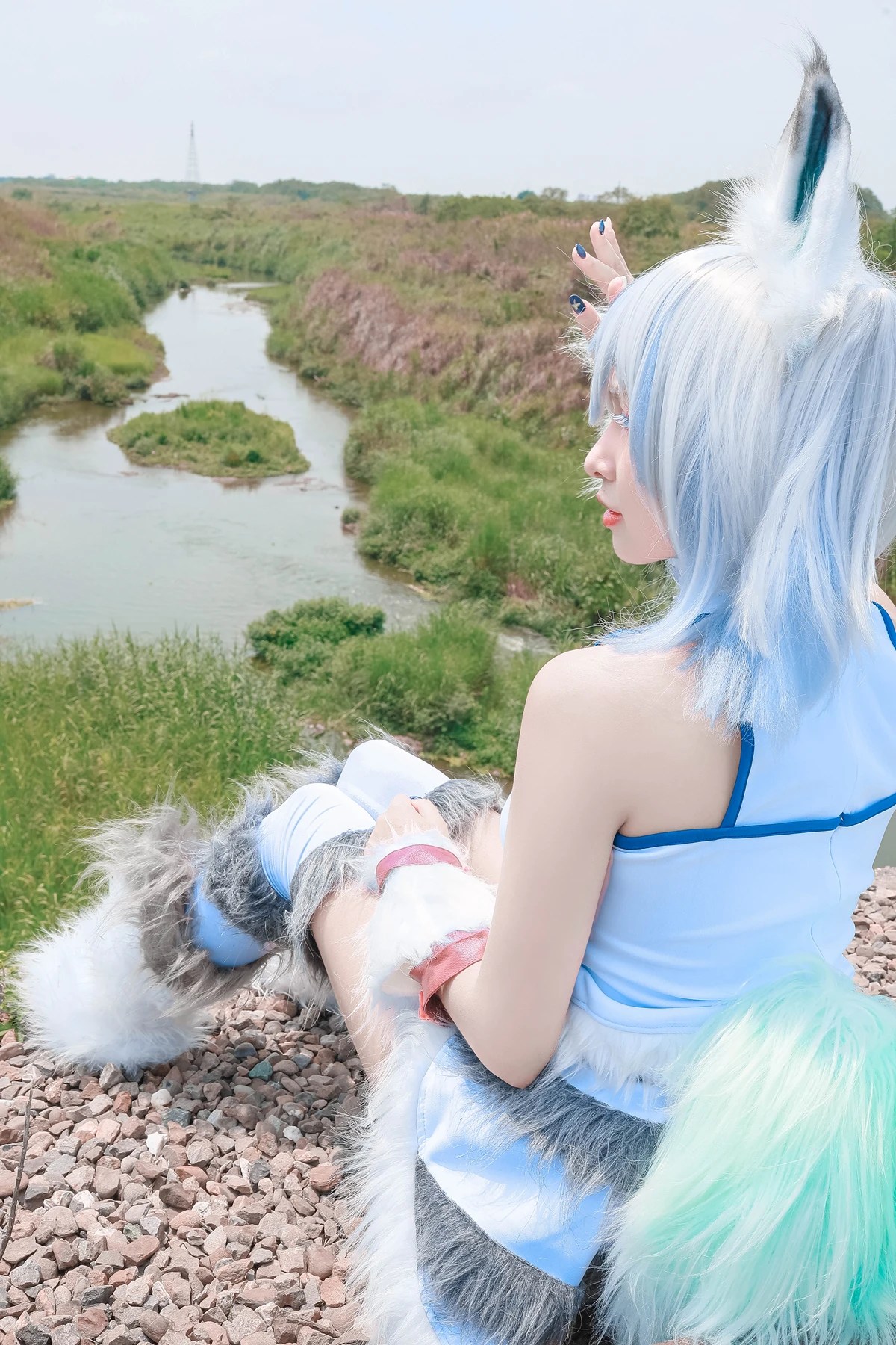 慕慕Momo Cosplay 剎那Setsuna与蛙吹梅雨学生服