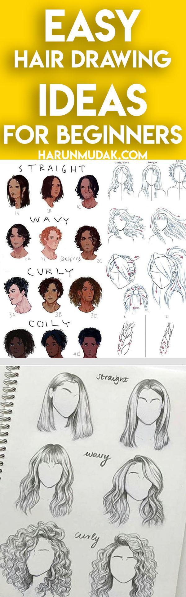 How to Draw a Hair? Step by Step for Beginners HARUNMUDAK