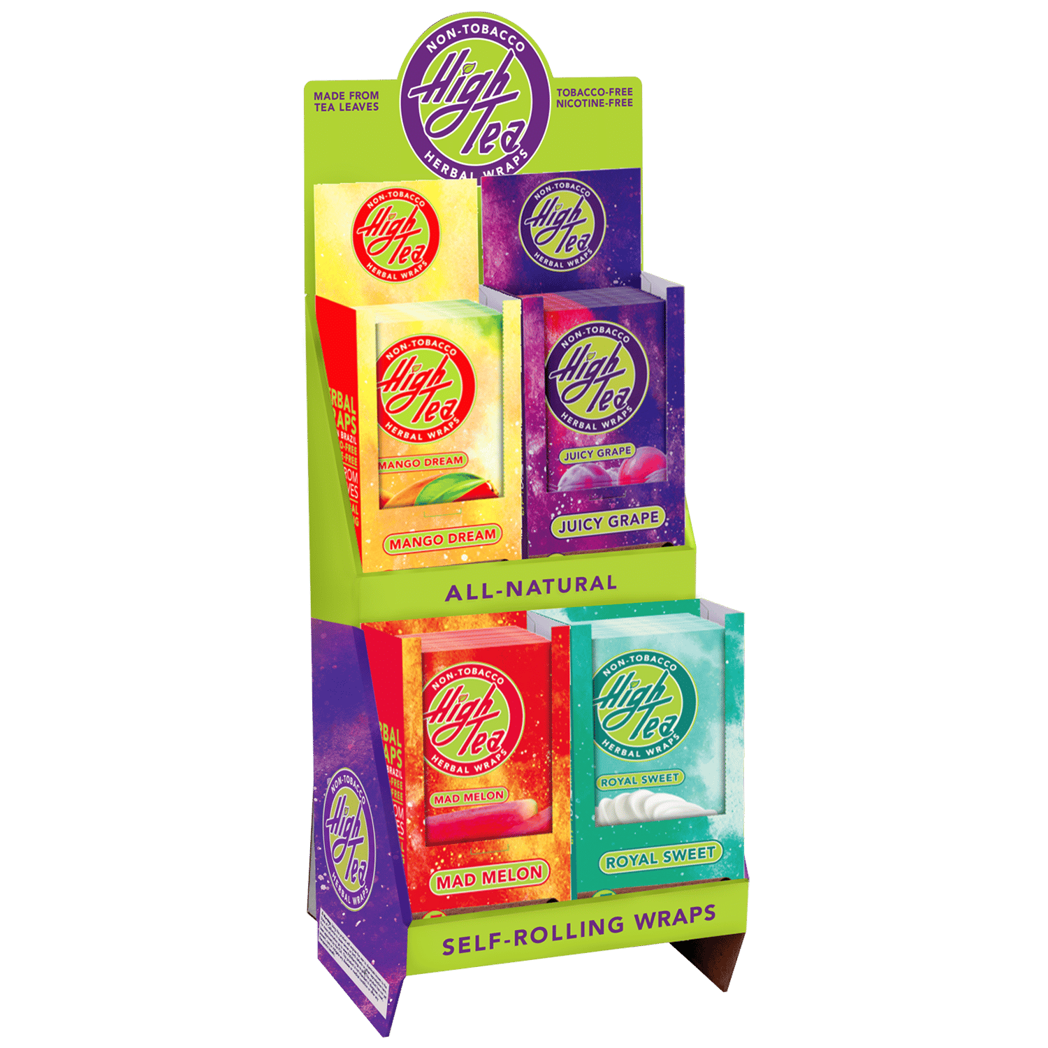 High Tea Herbal Wrap 4Flavor Display 80/5 Harvard Distributing