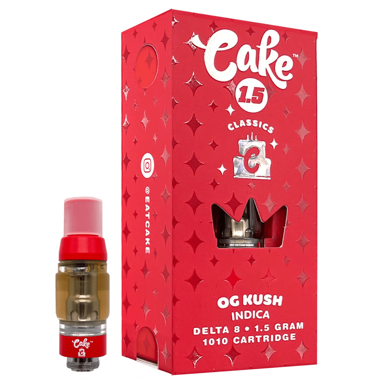 Cake Delta 8 1010 OG Kush Indica Cartridge 1.5ml 5ct Harvard Distributing