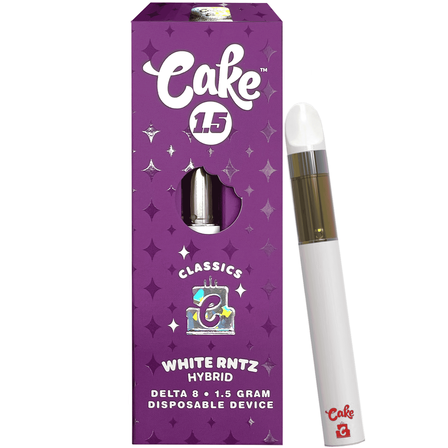 Cake Classic Delta 8 White Runtz Hybrid Disposable 1.5ml 5ct Harvard Distributing