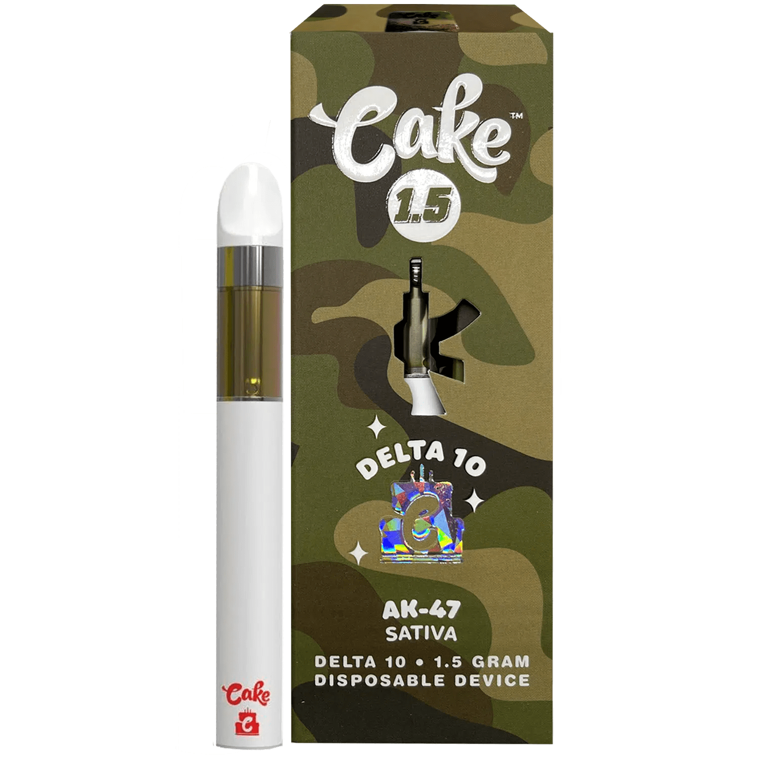 Cake Delta 10 AK47 Sativa Disposable 1.5ml 5ct Harvard Distributing