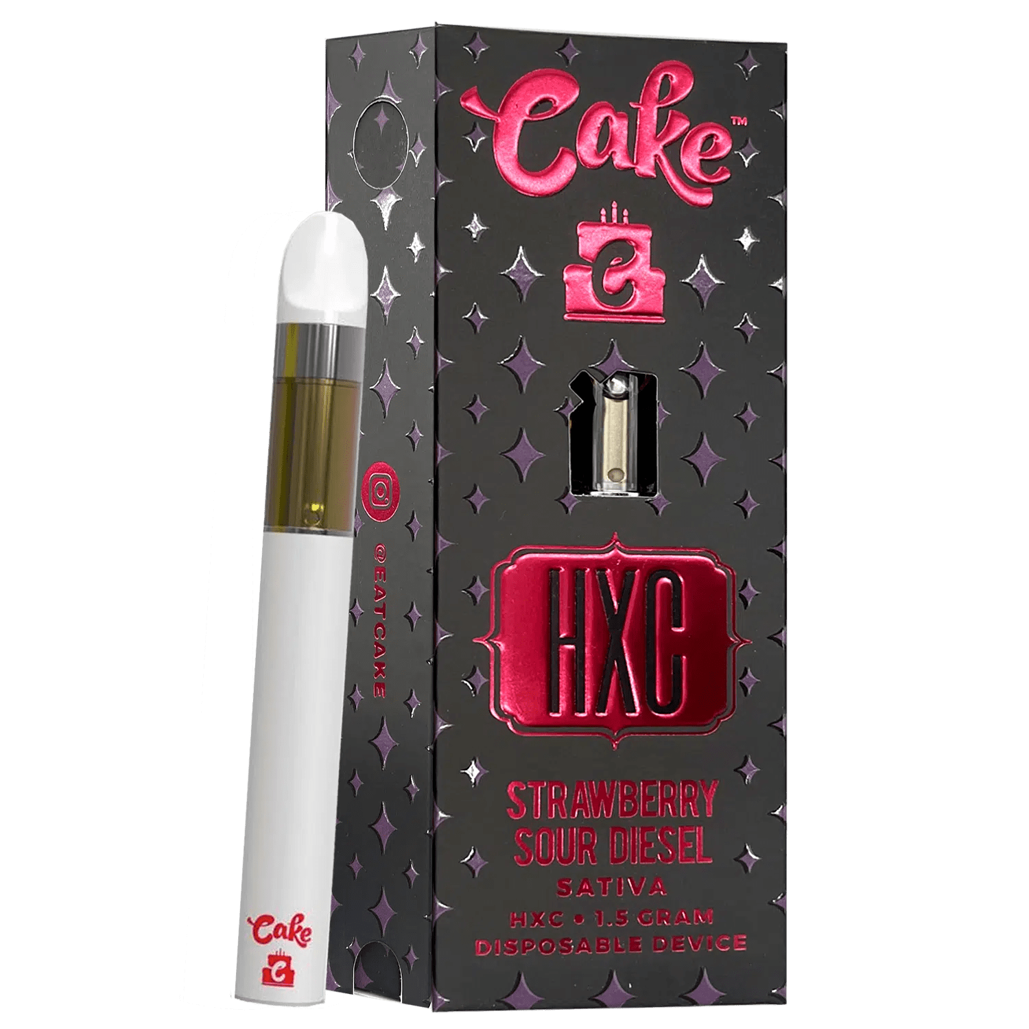 Cake HXC Strawberry Sour Diesel Sativa Disposable 1.5ml 5ct Harvard