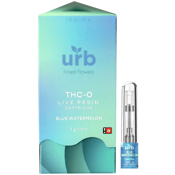 Urb Live Resin THCO Blue Watermelon Indica Cartridge 1ml 6ct Harvard