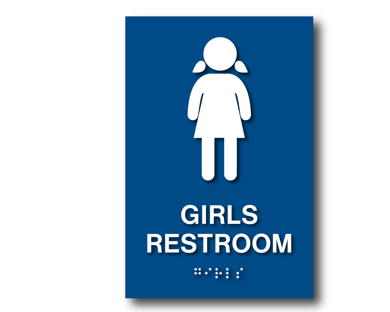 Braille Girl’s Restroom Sign 9″h x 6″w Harvey Signs Inc