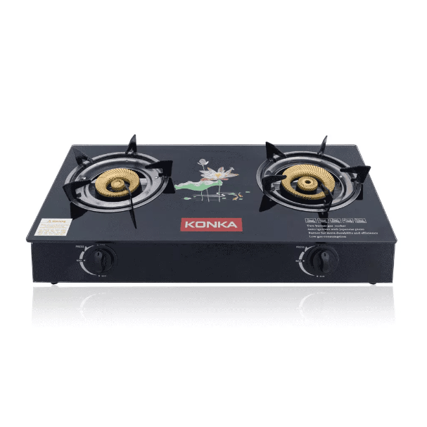 KGLPG226JP KONKA GAS STOVE (Glass Top, Double Burner) LPG Hasan Trade Electronics