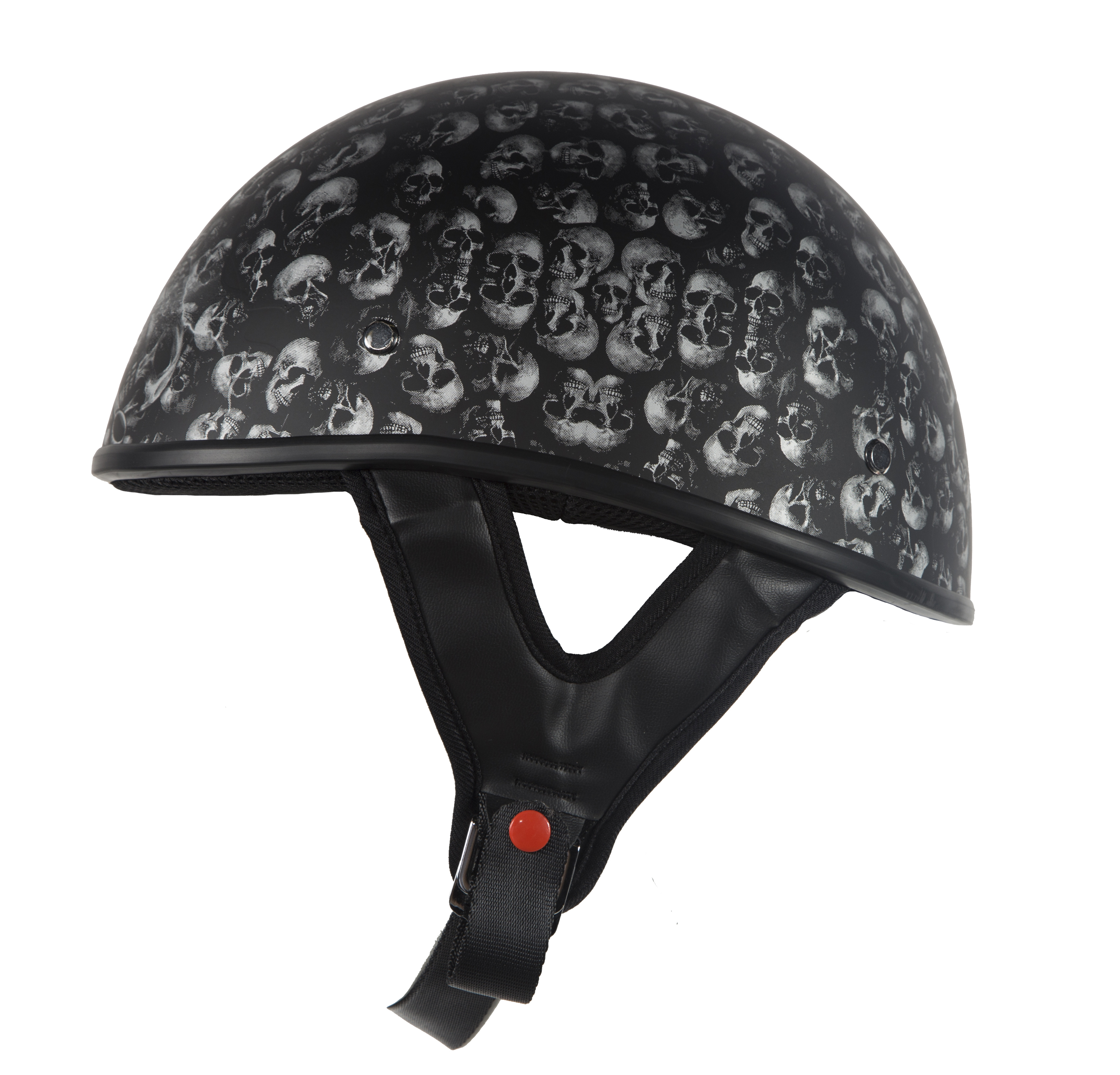 DOT Low Profile Motorcycle Helmet With Skulls Graphic Top Quality