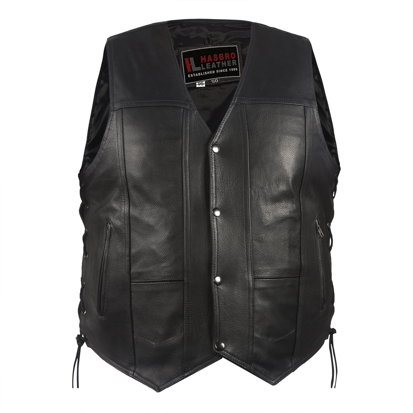 Mens Plain Leather Vest With Gun Pocket Top Quality Bikers Leather