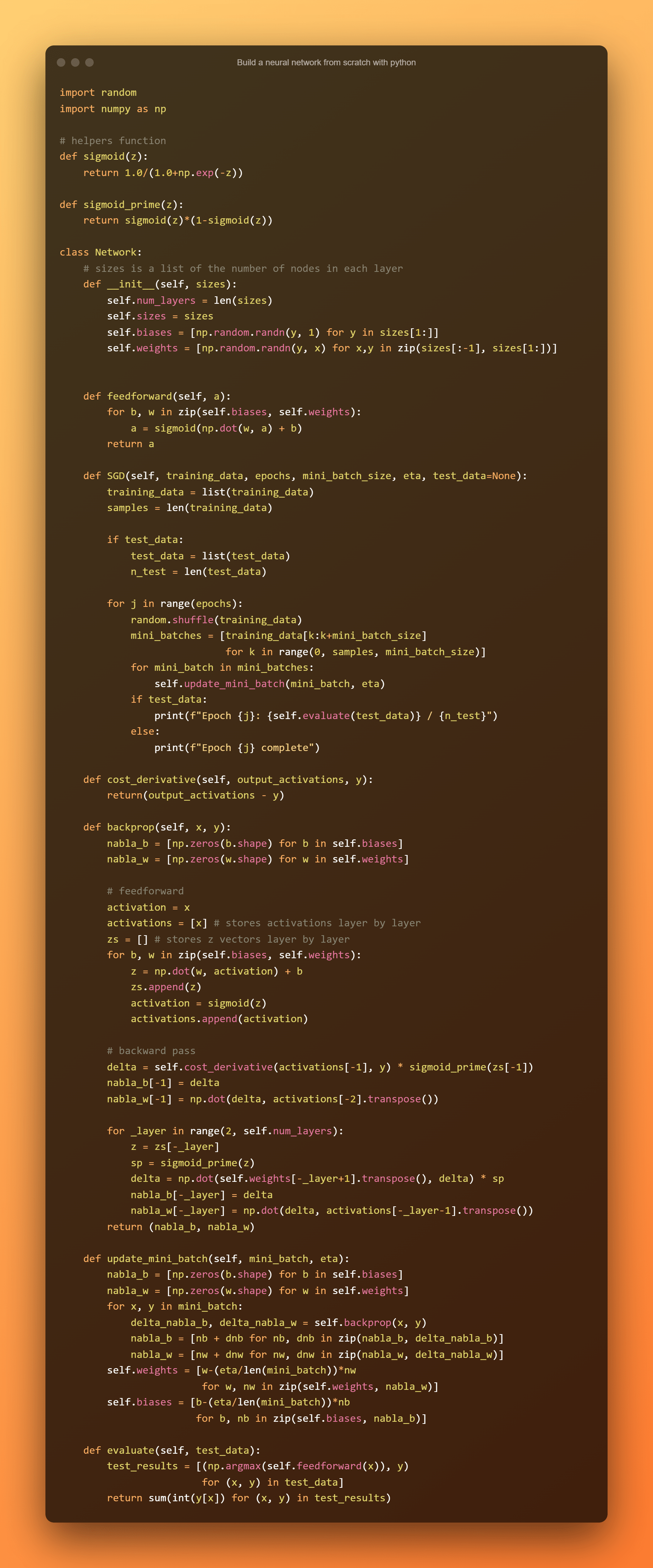 How to Build a Neural Network from Scratch with Python in 2024
