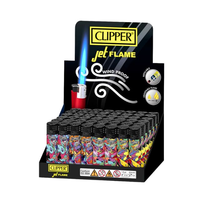 CLIPPER JET FLAME WIND PROOF LIGHTERS 48CT BOX SHINY BEETLE Hashtag