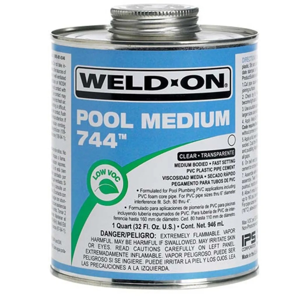 Clear PVC Glue Pool Medium 744 Haspools