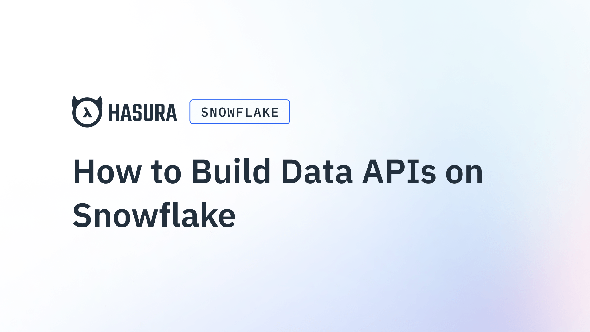How to Build APIs on Snowflake