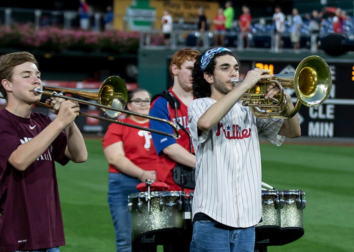 Marching Band Performs National Anthem at the Phillies Game The Hat Chat