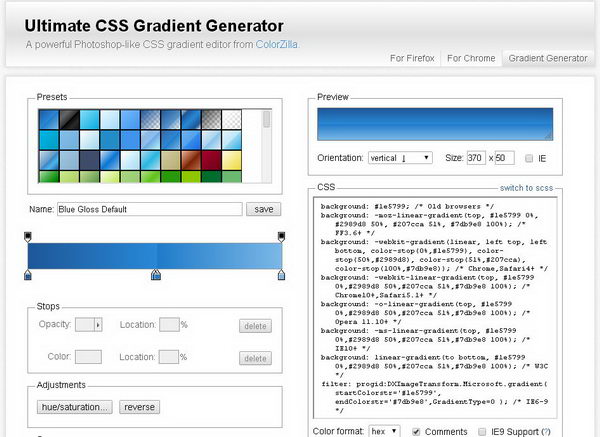 Online CSS3 Code Generator With a Simple Graphical Interface