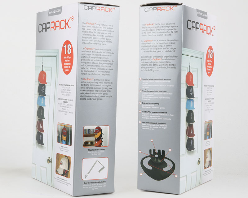 Cap Rack 18 Caps System Black - Perfect Curve accessory | Hatstoreworld.com