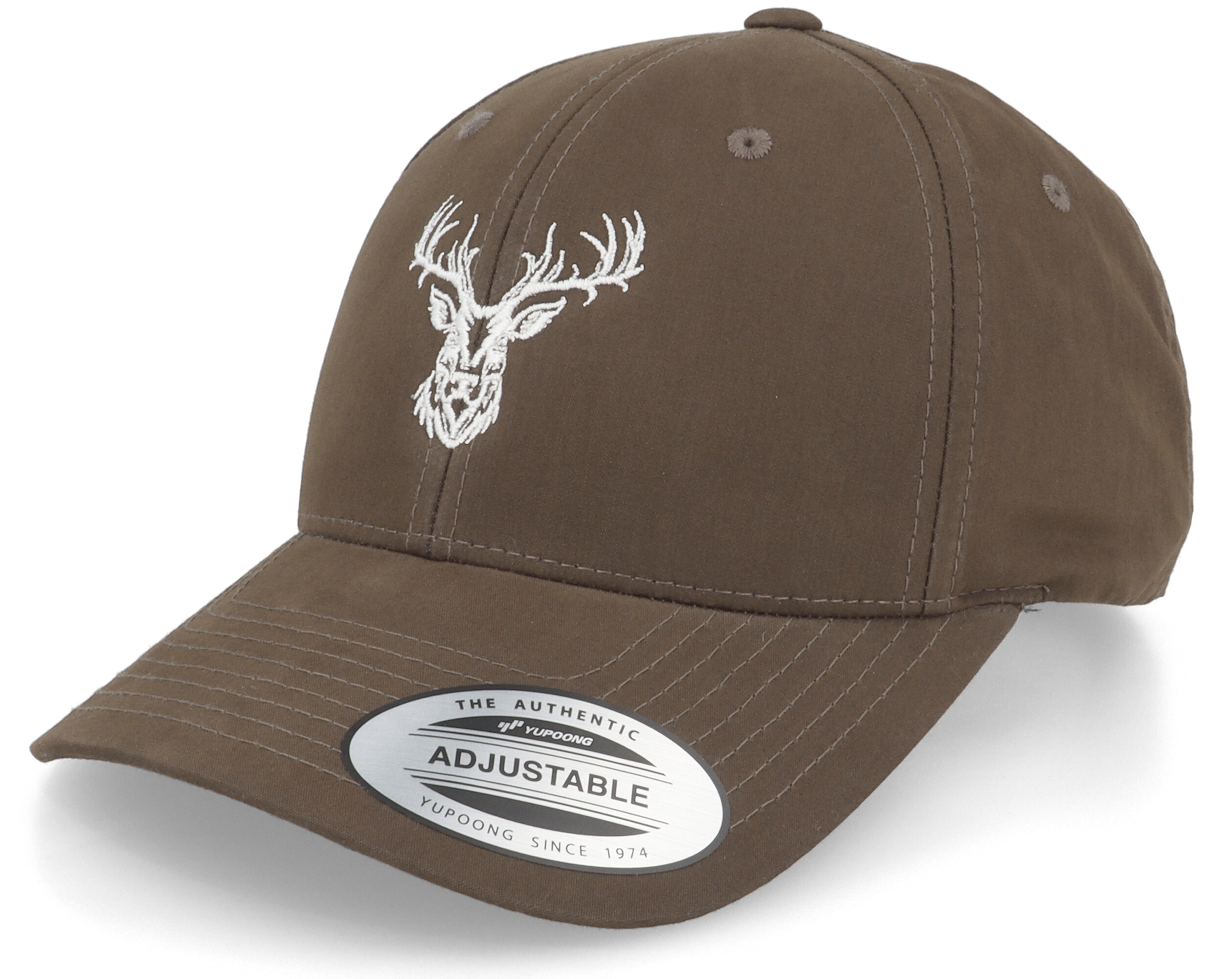 Red Deer Logo Waxed Brown Adjustable Hunter keps Hatstore.se