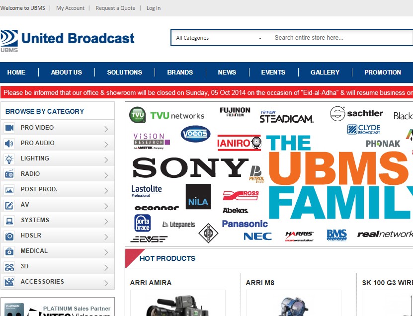 United Broadcast & Media Solutions Magento CE HattanMedia  Design New York