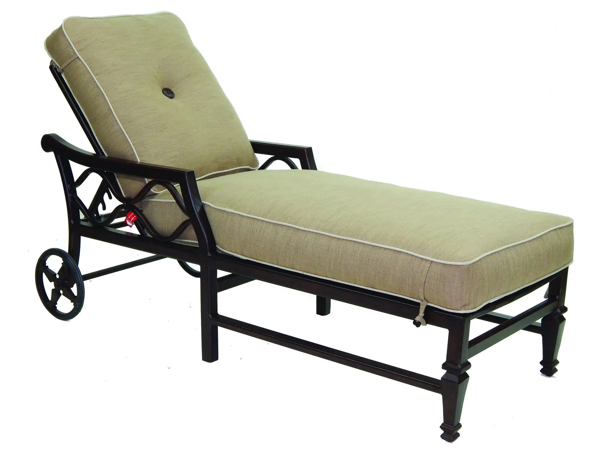 Castelle Villa Bianca Cushion Adjustable Chaise Lounge w/ Wheels