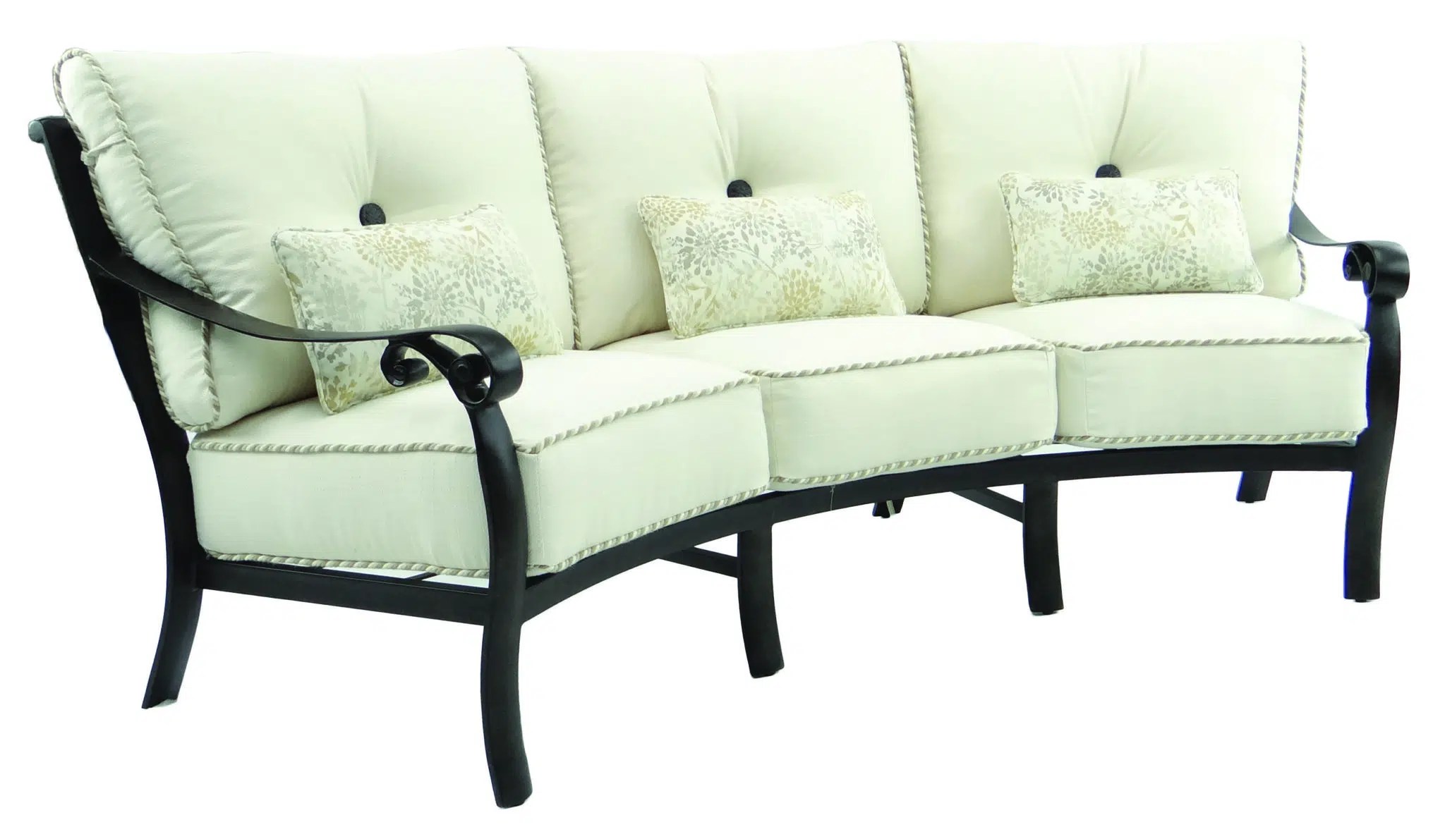 Castelle Bellanova Cushion Crescent Sofa w/ Three Kidney Pillows