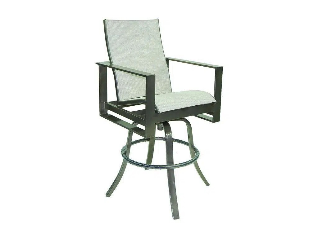 Castelle Park Place Sling High Back Swivel Bar Stool Hausers Patio
