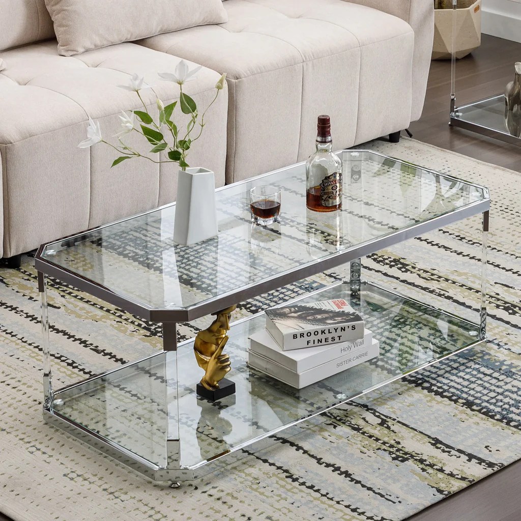 What is a small square glass coffee table Hausfame