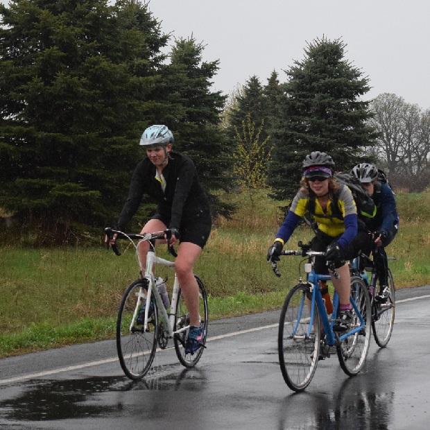Bike Pic April 25, Ironman bike riders had fun riding in the rain