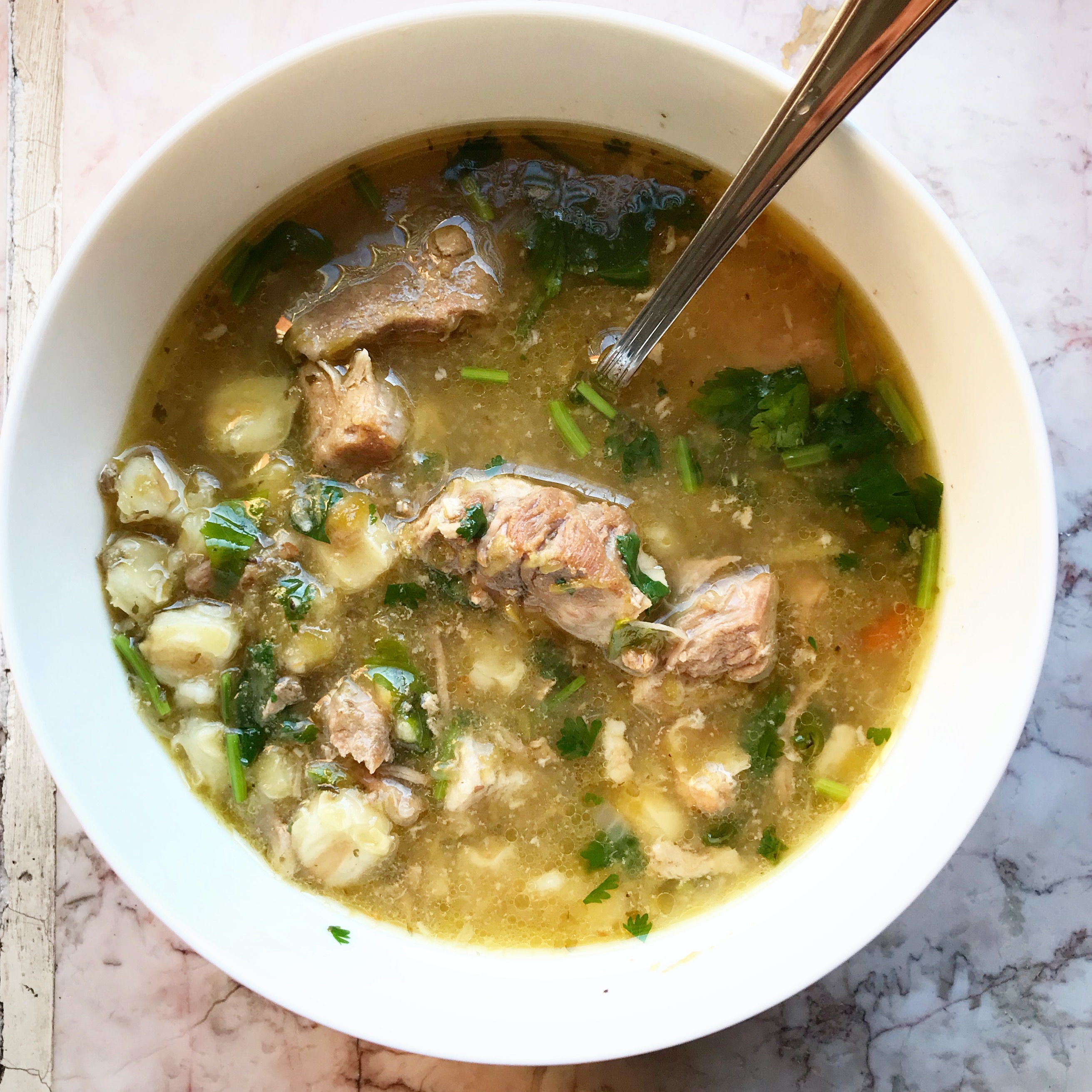 Green Chile & Hominy Stew