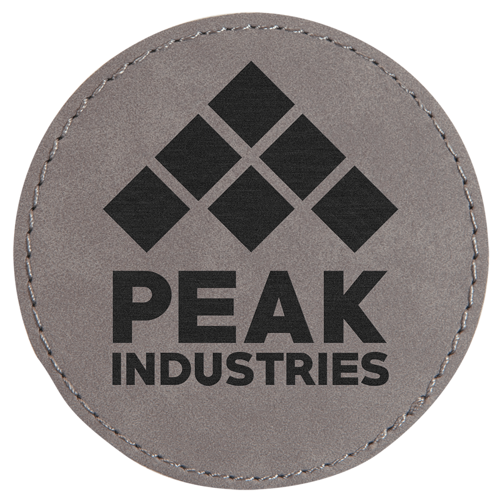 3″ Round Gray Laserable Leatherette Patch with Adhesive Haven Solutions