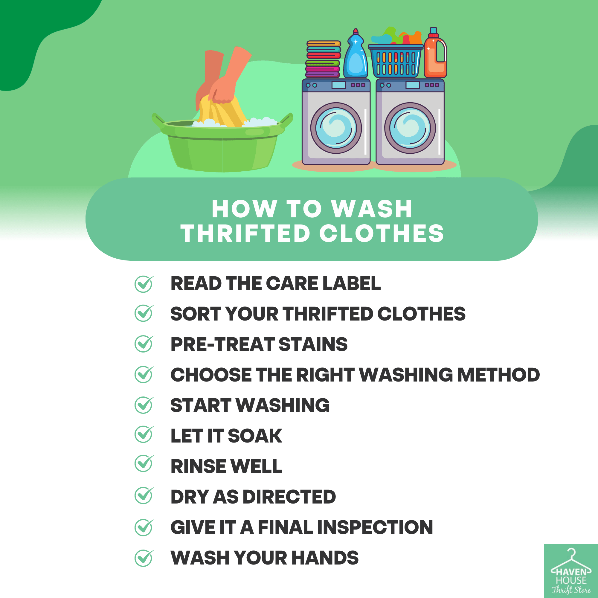 Hygiene Check How to Wash Thrifted Clothes Haven House Thrift Stores