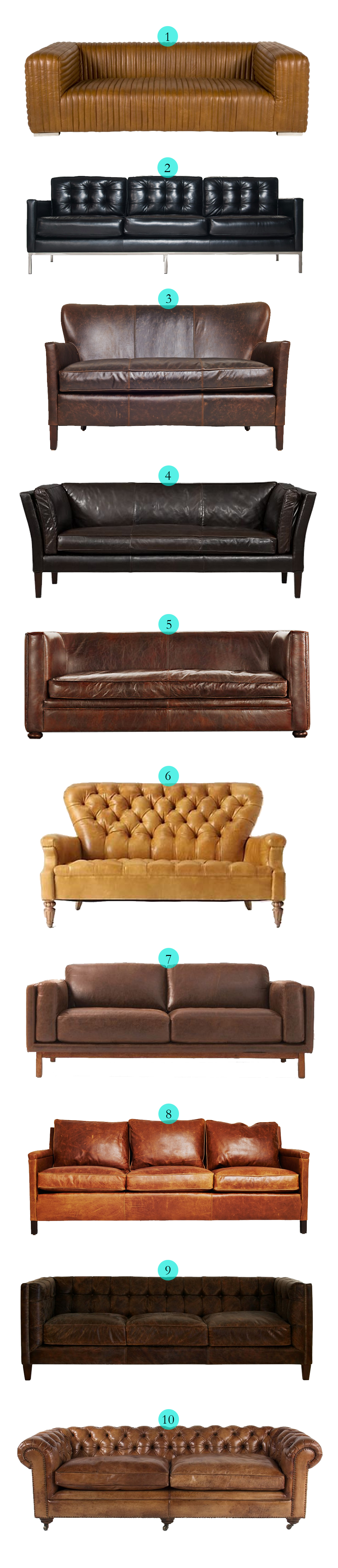 Tuesday Ten Best Leather Sofas Havenly Blog Havenly Interior